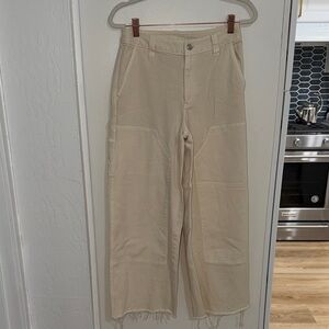 bp by Nordstrom Cream Wide-Leg Utility Chinos Carpenter | 0